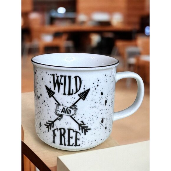 Wild & Free Ceramic Speckled Coffee Mug With Arrow Design - Picture 5 of 8